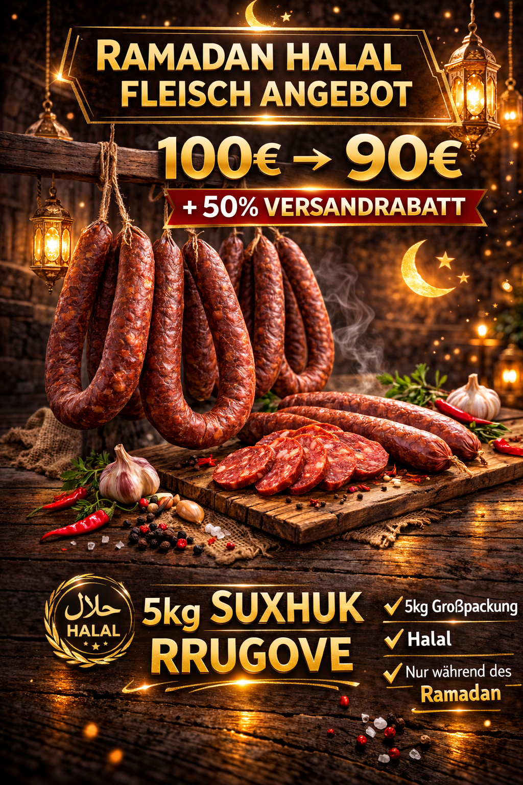 5kg Suxhuk Rrugove – Halal Großpackung