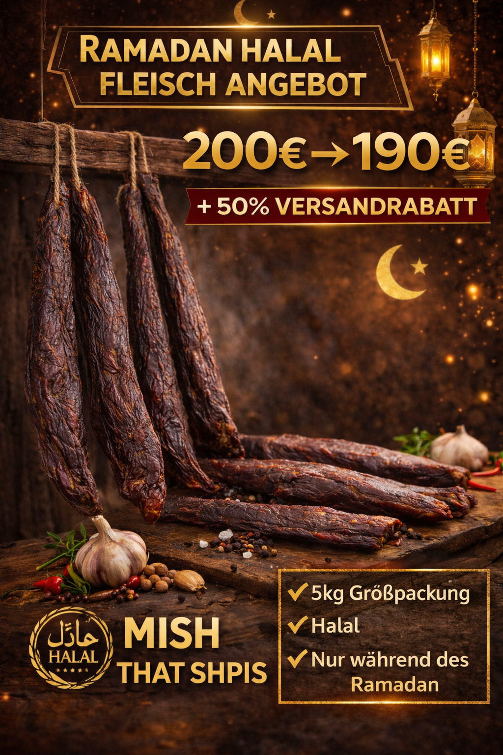 5kg Mish That Shpis – Traditionelles Halal Trockenfleisch