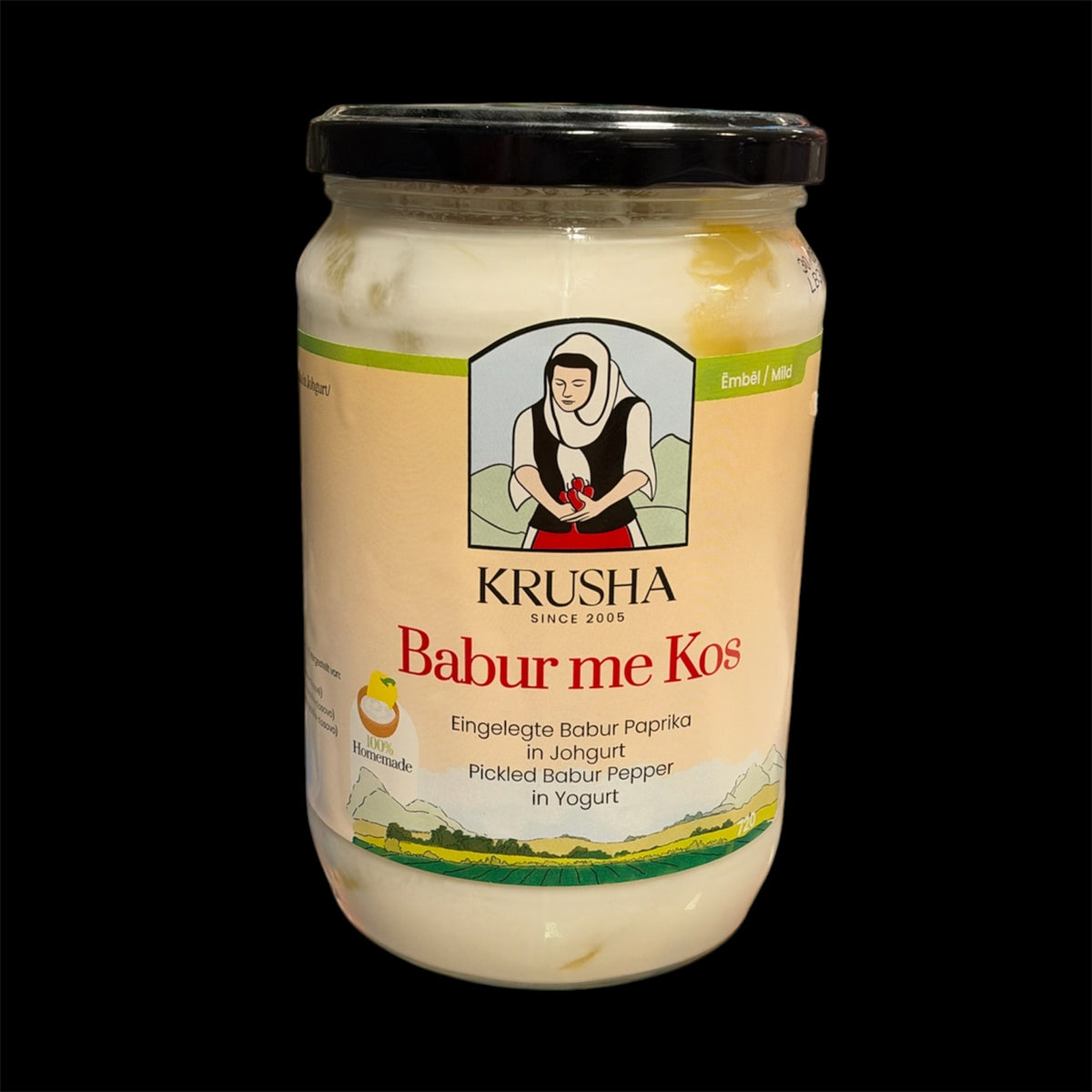 KRUSHA Babur me Kos / Eingelegte Babur Paprika in Johgurt / Pickled Babur Pepper in Yogurt 720gr